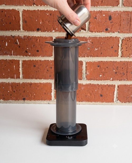 Aeropress ters demleme metodu adımı 1