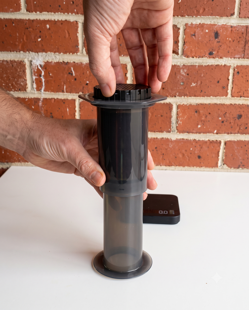 Aeropress ters demleme metodu adımı 4